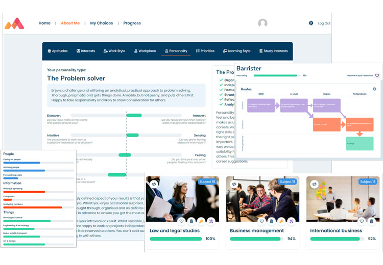 Morrisby Profile dashboard