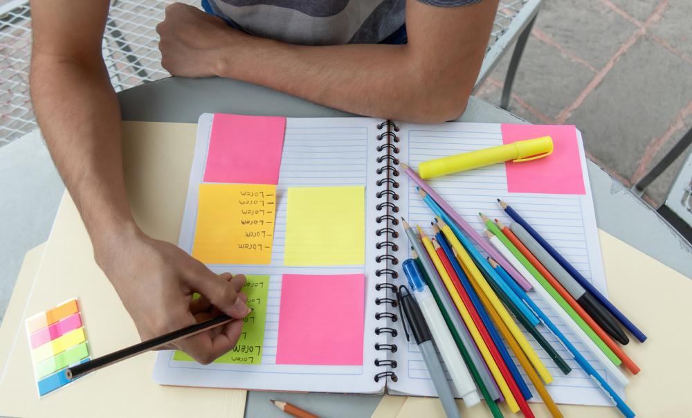 colour coded study notes