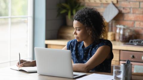 Student taking Duolingo test from home