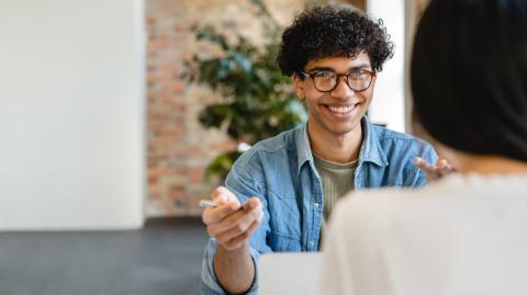 Student practise speaking English together