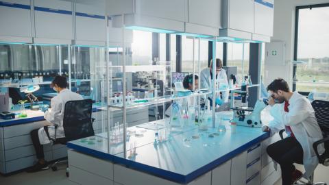 Modern Medicine Laboratory: Diverse Team of Multi-Ethnic Young Scientists Analysing Test Samples