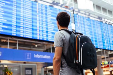 Student in airport