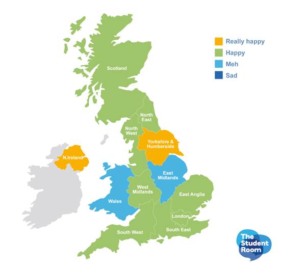 Student happiness heat map